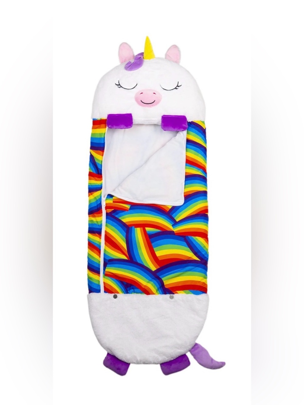 Happy Nappers: Pillow & Sleepy Sack: Medium - White Unicorn - 54 x 20"